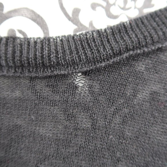 Skull Cashmere Pullover Sweater Rhinestone Skull M - Picture 8 of 9